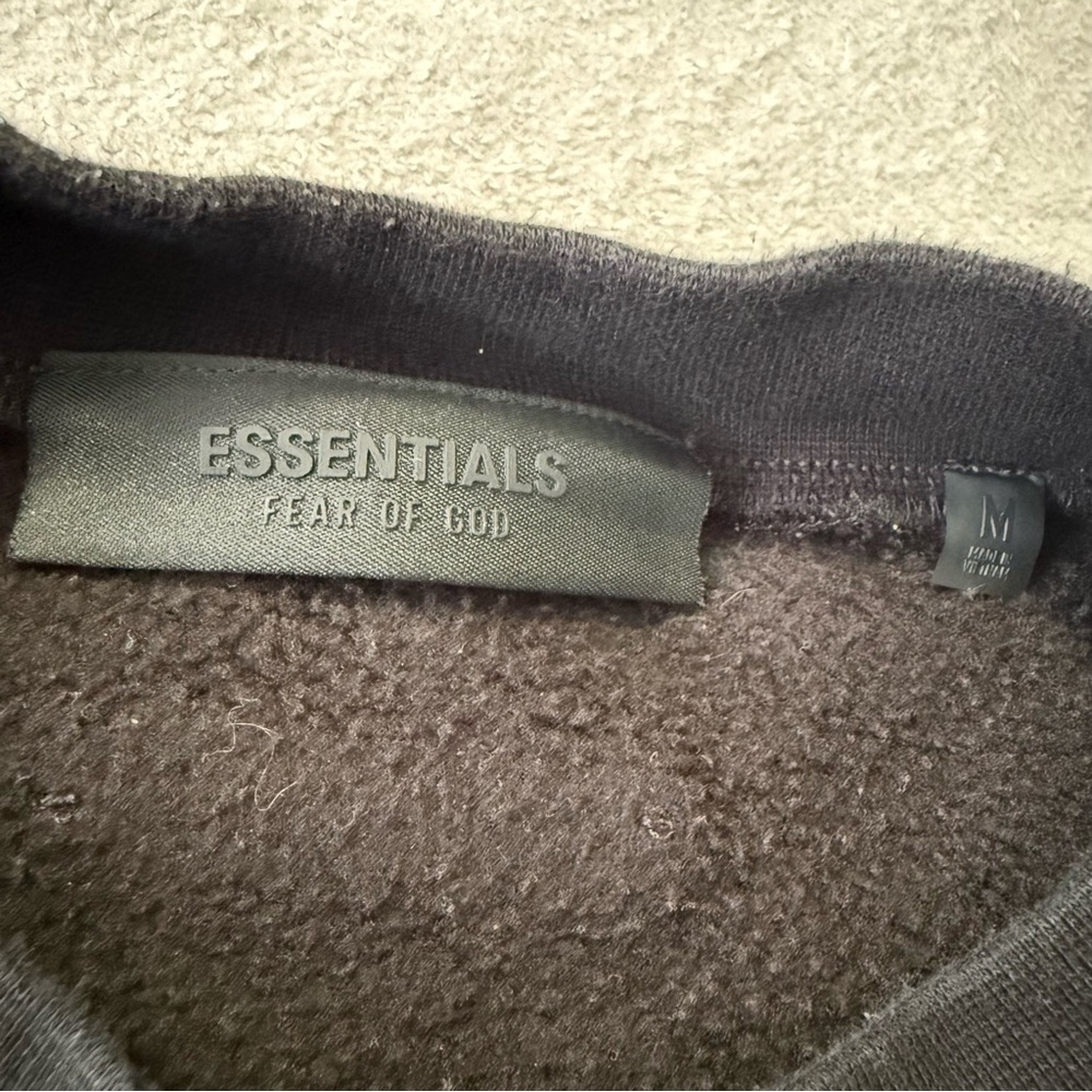 Fear of God Essentials Fleece Crewneck Sweater Black Mens Medium - Picture 5 of 7